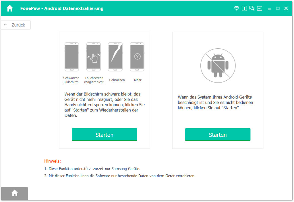 FonePaw Android Datenextrahierung für kaputte Handys