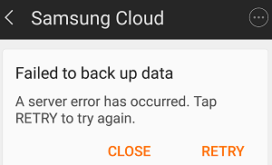 Samsung Datensicherung Fehler