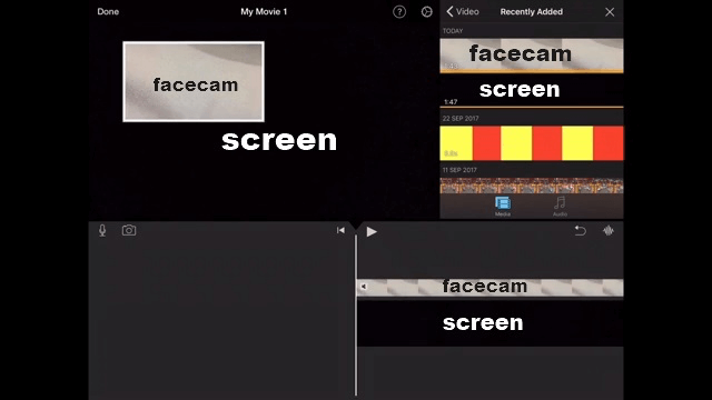 iMovie Bildschirm Video mit Facecam