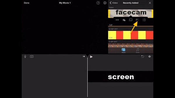 iMovie Facecam hinzufügen Bild in Bild