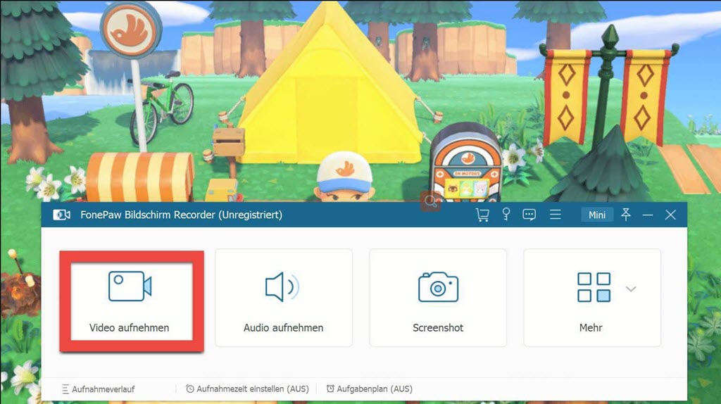 Video aufnehmen auswählen