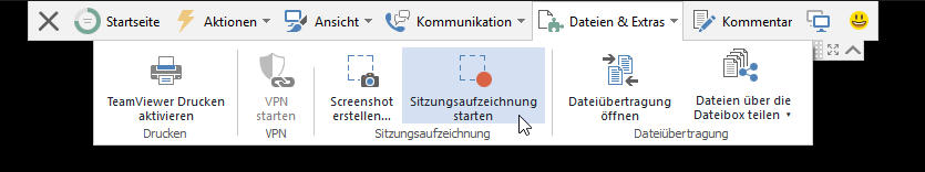  Sitzungsaufzeichnung starten TeamViewer