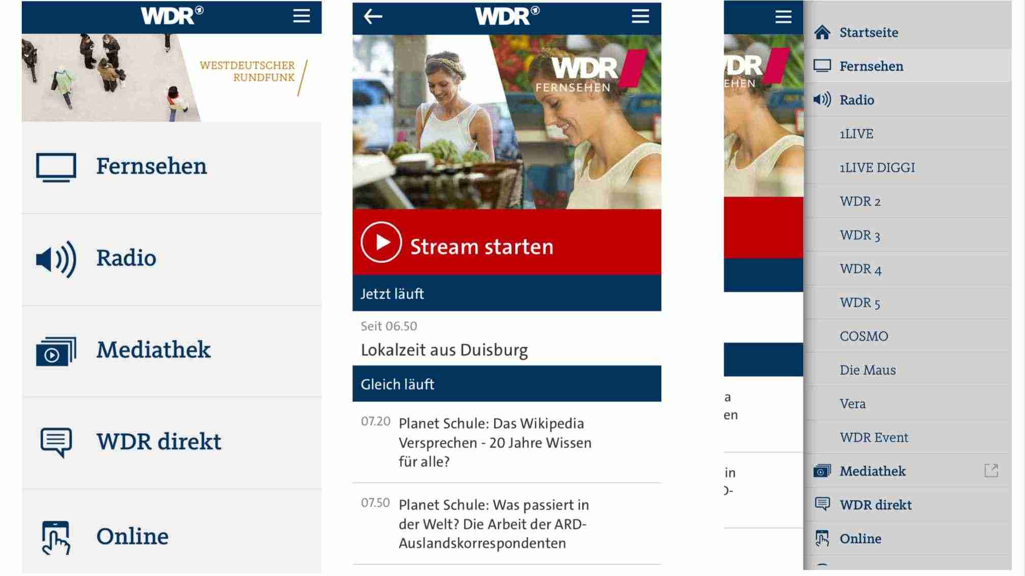 WDR Mediathek App auf Handy