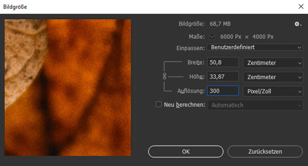 Bildgröße ändern mit Photoshop