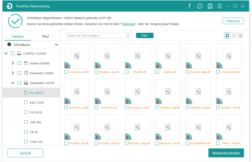 Gelöschte DLL Dateien wiederherstellen