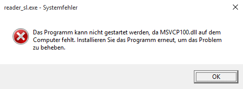 MSVCP100 DLL fehlt Windows 10