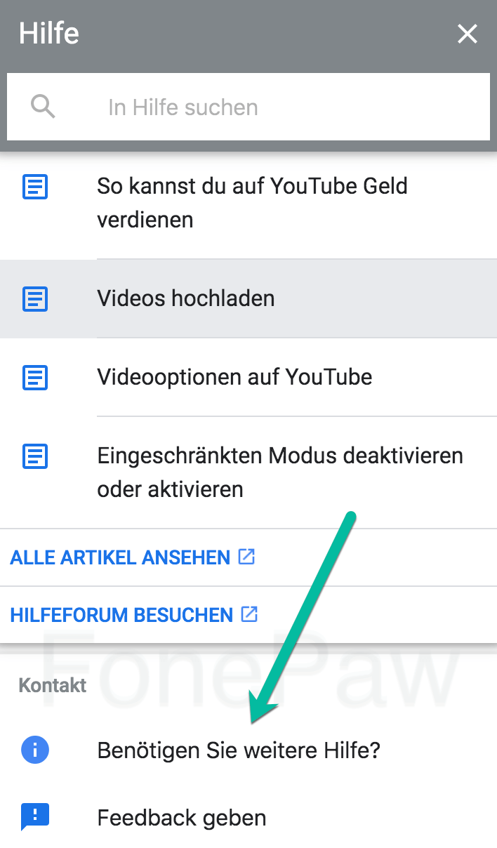 YouTube Benötigen Sie weitere Hilfe