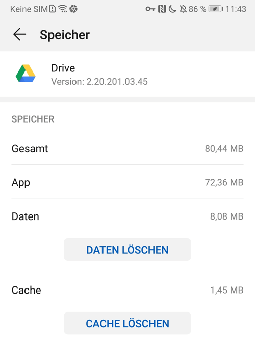 Google Drive Cache löschen vom Handy