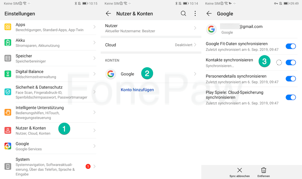 Kontakte von Android auf Android übertragen Anleitung 2019