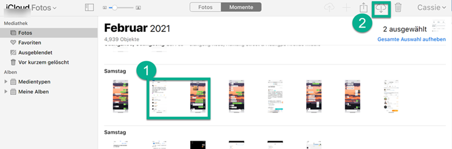iCloud Fotos auf PC laden
