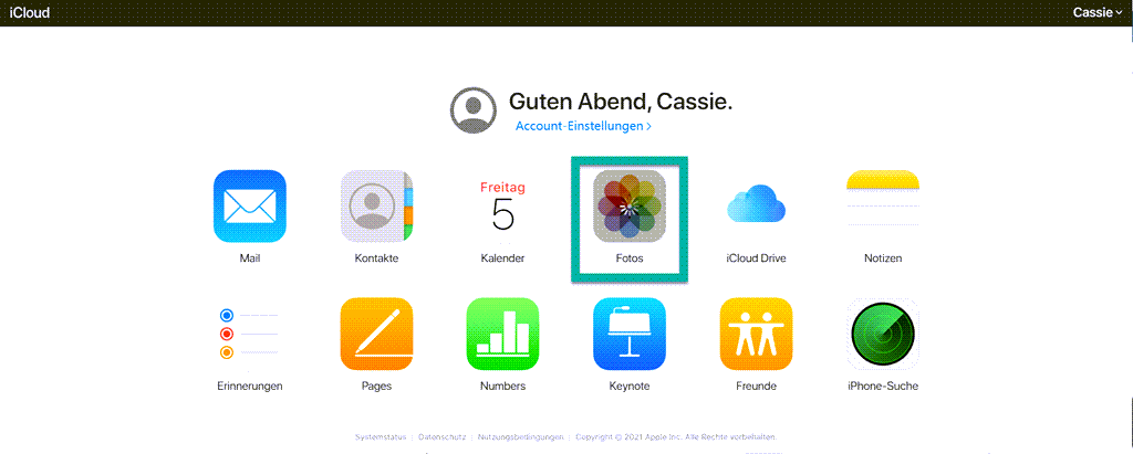 iCloud Fotos öffnen