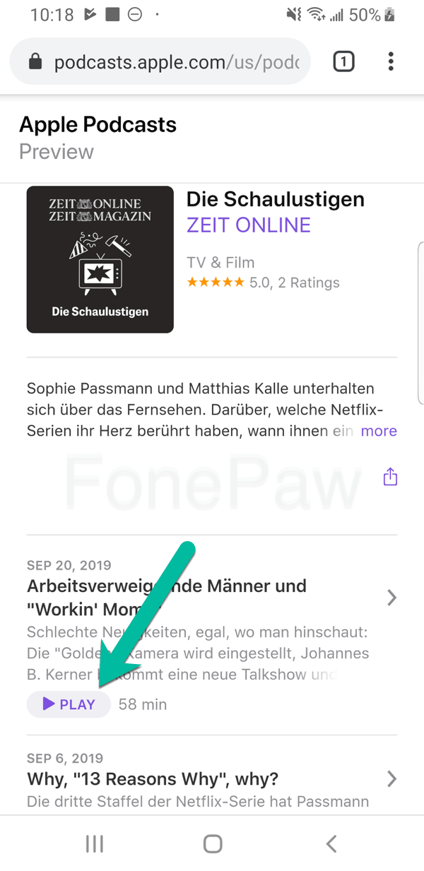 iTunes Podcast auf Android anhören