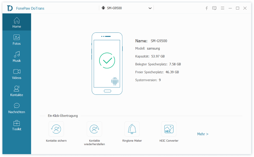 Samsung verbinden mit DoTrans