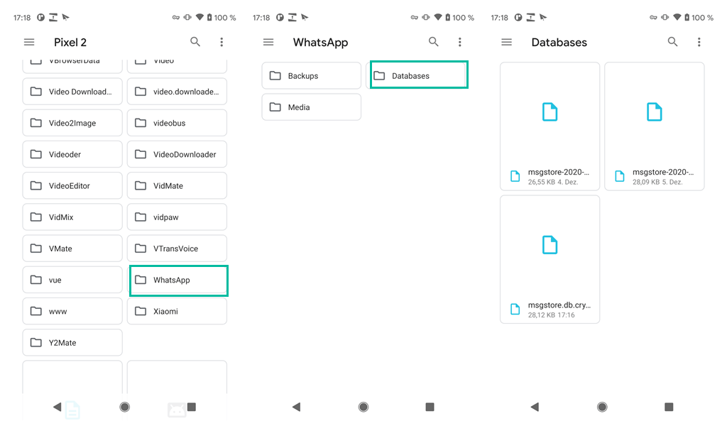 Whatsapp lokales Backup-Speicherort auf dem Android-Handy
