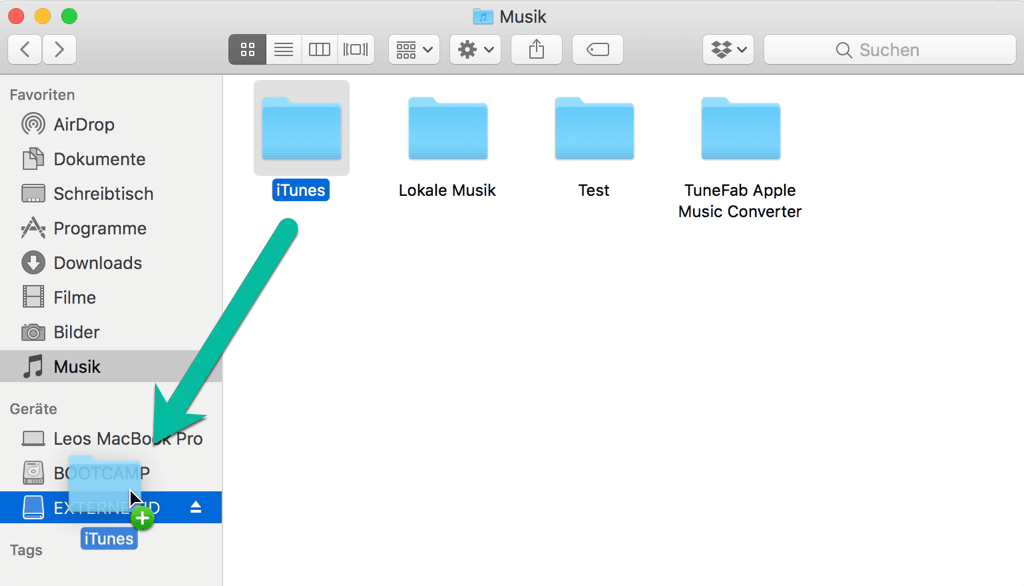 iTunes Mediathek auf externe Festplatte ziehen