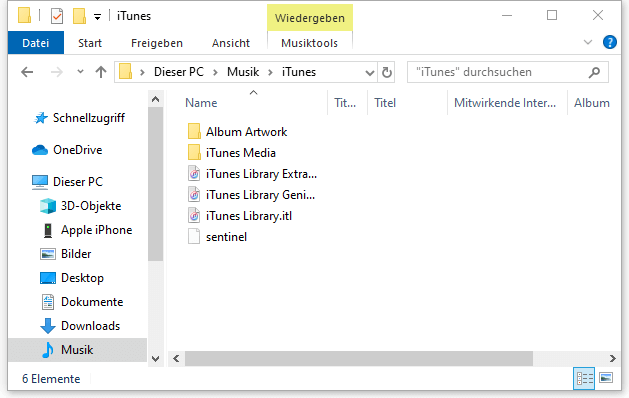 iTunes Mediathek Speicherort auf Windows 10