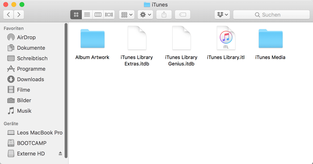 iTunes Mediathek Speicherort Mac