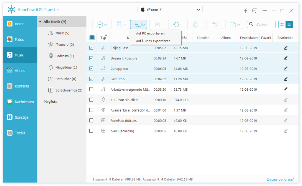 iTunes Mediathek auf externe Festplatte verschieben