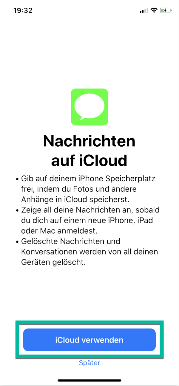 Nachrichten auf iCloud