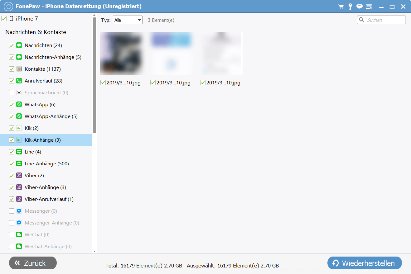 Kik Fotos wiederherstellen iPhone