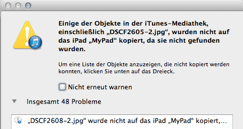 Apple Music kann nicht die Musikdateien auf iPod kopieren