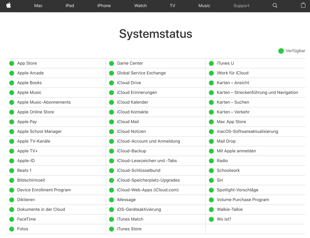 Apple iTunes Store Server überpfüfen