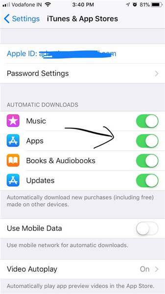 Automatische Downloads auf dem iPhone