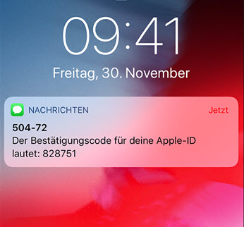 Apple ID Anmeldung angefordert