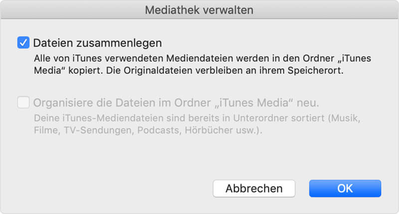 Dateien zusammenlegen iTunes