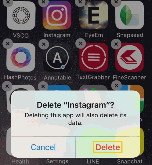 Instagram auf iPhone deinstallieren