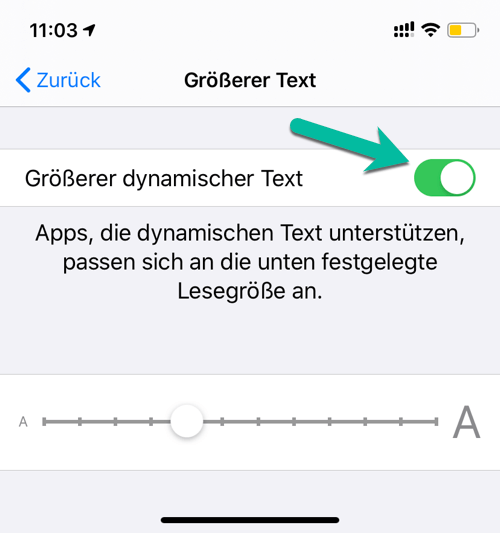 iPhone Größerer Text aktivieren