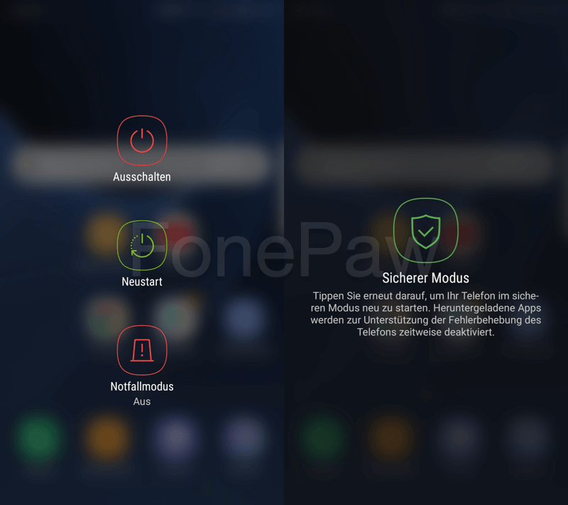 Android Handy in Sicherer Modus versetzen