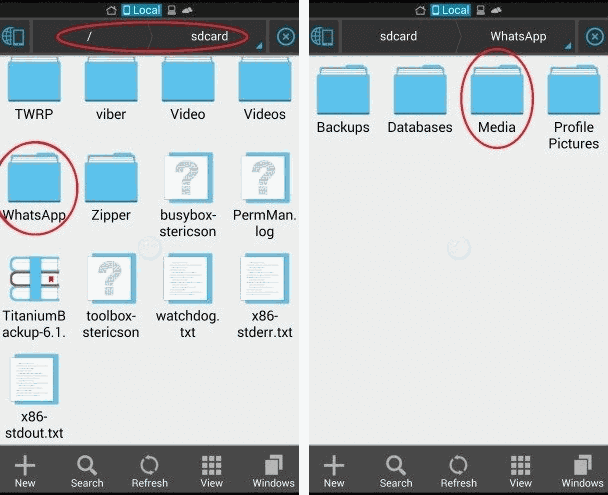 WhatsApp-Bilder/-Videos auf SD-Karte verschieben mit Datei-Manager-App
