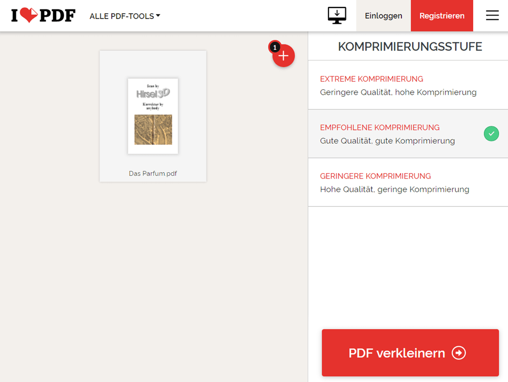 PDF verkleinern iLovePDF