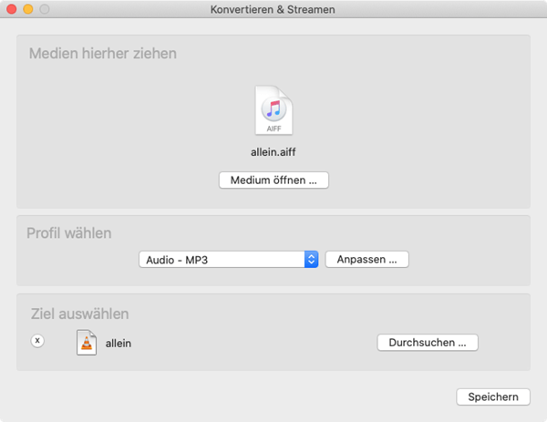 Audio konvertieren VLC Mac