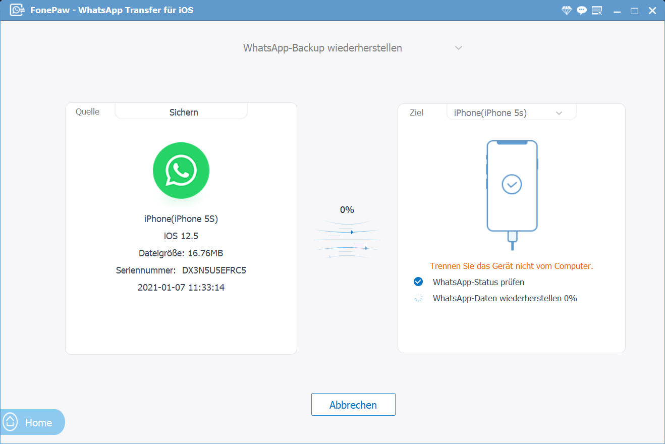 WhatsApp Backup wiederherstellen